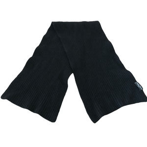 Franck Namani Black Ribbed Scarf Made in Italy